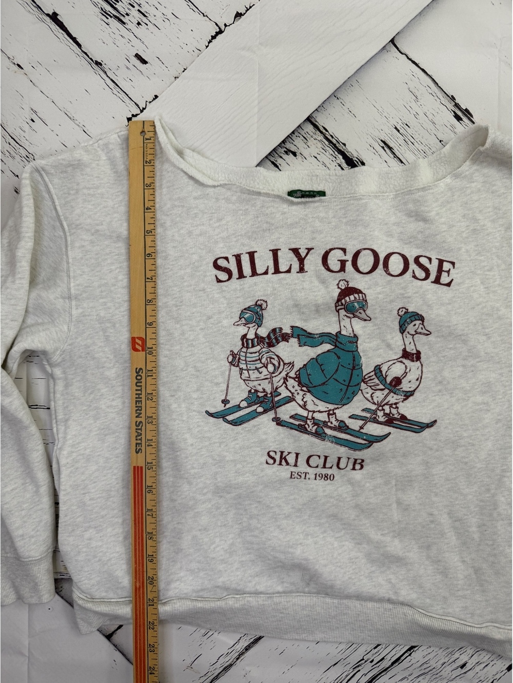 Cozy Casual NWOT Wild Fable “Silly Goose” Off Shoulder Sweatshirt Women LG - Picture 3 of 6